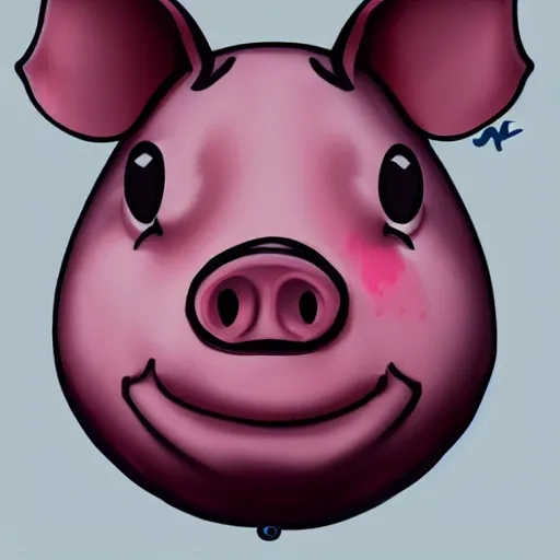 Image similar to face of cutest pig in the world. Artistic. Concept art. Drawing. High details. Artstation. Cute.