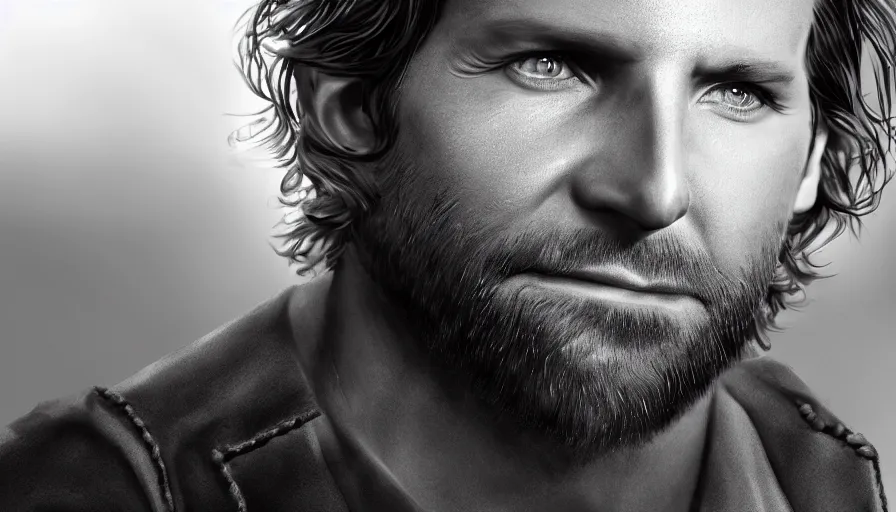 Prompt: Bradley Cooper is Jesus Christ, hyperdetailed, artstation, cgsociety, 8k