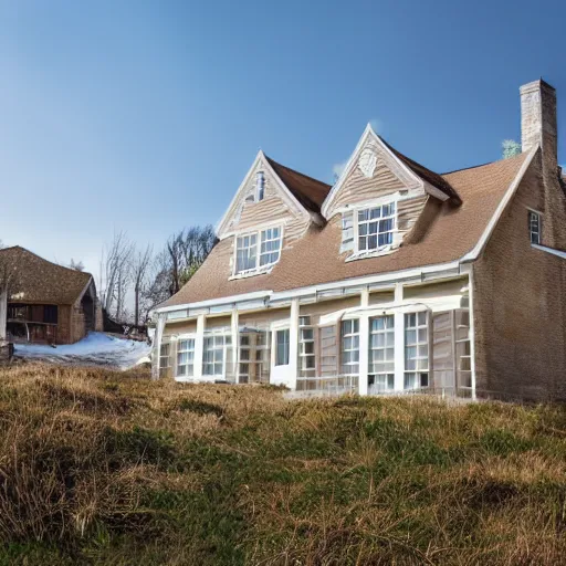 Image similar to realistic photo of a house, clean photo, stock photo, award winning, editorial, beautiful, establishing shot, 3 5 mm, zeiss lens, canon, nikon