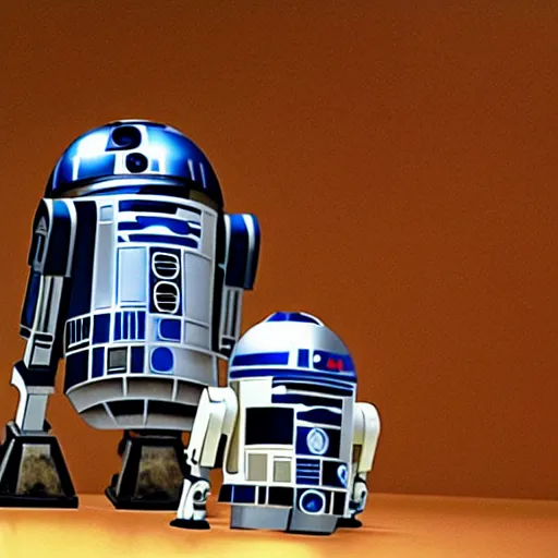 Prompt: The Persistence of Memory featuring R2D2, high definition