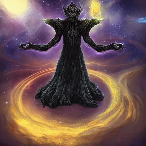 Image similar to Edritch , a cosmic monster god of madness , realistic gothic , digital art , in a distant universe