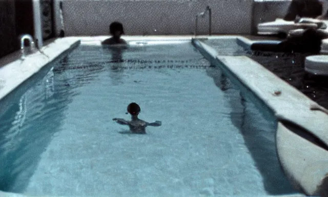 Image similar to sea creature in pool, photo from the 80s