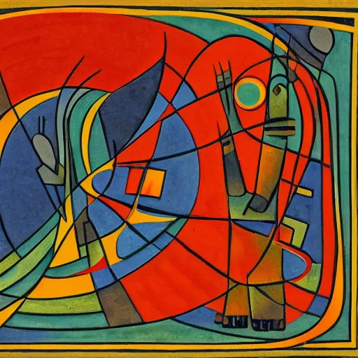 Prompt: Liminal space in outer space by Jamini Roy