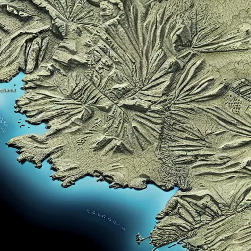 Image similar to a cross - section relief map of westeros