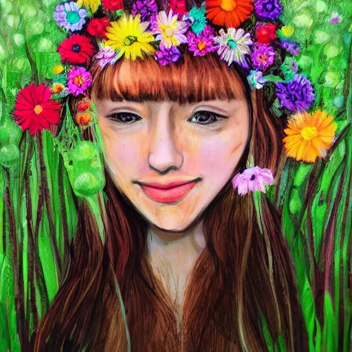 Image similar to flowerhead, girl, flowerfield