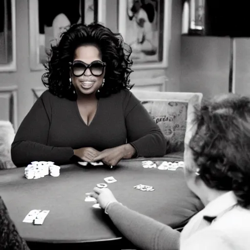 Prompt: oprah playing poker