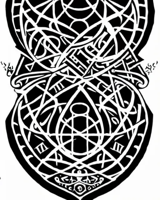 Image similar to cool alchemy tattoo design idea on transparent background