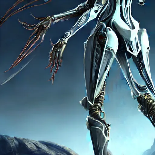 Prompt: highly detailed exquisite warframe fanart, worms eye view, looking up at a giant 500 foot tall beautiful saryn prime female warframe, as a stunning anthropomorphic robot female dragon, sleek smooth white plated armor, unknowingly posing elegantly over your view, walking toward you, you looking up from the ground between the magnificent towering robotic legs, giant sharp intimidating robot dragon feet, cute robot dragon head far up in the sky, you're nothing but a bug to her, proportionally accurate, anatomically correct, sharp claws, two arms, two legs, camera close to the legs and feet, giantess shot, upward shot, ground view shot, leg and thigh shot, epic shot, high quality, captura, realistic, professional digital art, high end digital art, furry art, macro art, giantess art, anthro art, DeviantArt, artstation, Furaffinity, 3D realism, 8k HD render, epic lighting, depth of field