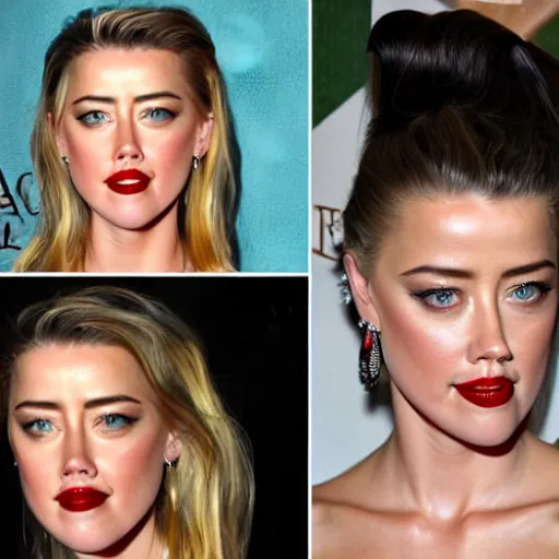 Image similar to gourd shaped like the face of amber heard hybrid intercross mix as a gourd