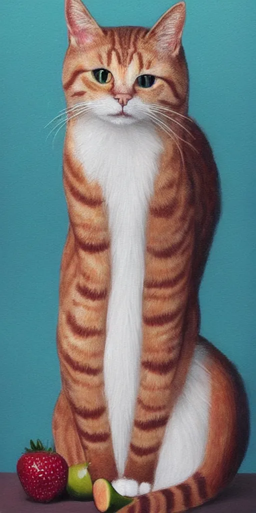 Image similar to smoothie the cat, hyper realistic portrait, cute