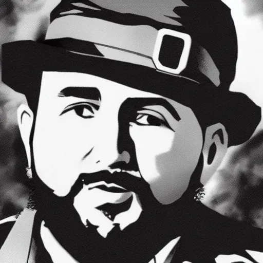 Prompt: Fidel Castro cosplaying Shinji Ikari