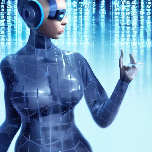 Prompt: a hyperrealistic cyber girl