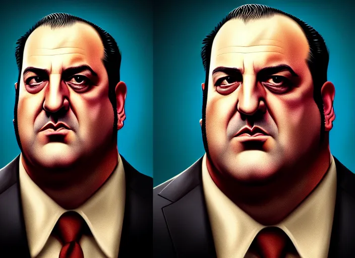 Image similar to a stylized portrait of tony soprano drawn by aleksander rostov, details, hyper - detailed, disco elysium, hd, hdr, 4 k, 8 k