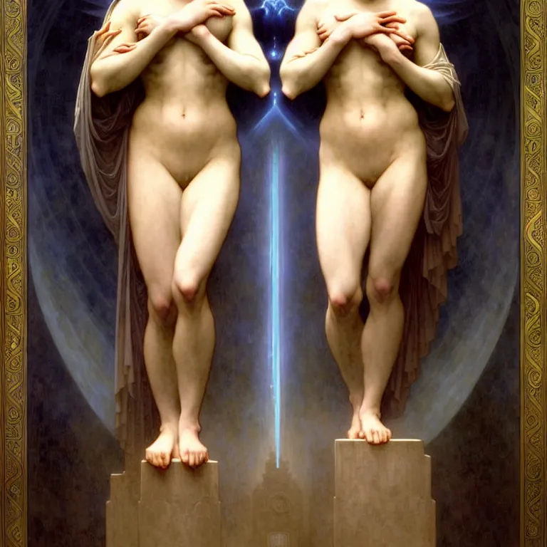 Prompt: renaissance professional digital art of wonderful symmetrical goddess hight blue atmospheric dramatic lighting, cinematic, painted, intricate, detailed, foreboding, by art by artgerm and greg rutkowski and alphonse mucha and william - adolphe bouguereau, gregory crewdson light, epic, stunning, gorgeous, much wow, cinematic, masterpiece.