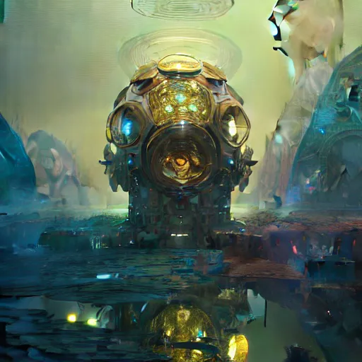 Image similar to a highly detailed digital image of an imagination machine, concept art, artstation, cgsociety, very detailed, intricate, detailed illustration, by greg rutkowski and alphonse mucha, Paul Lehr and Beeple, iridescent accents, ray tracing, product lighting, sharp, smooth, masterpiece