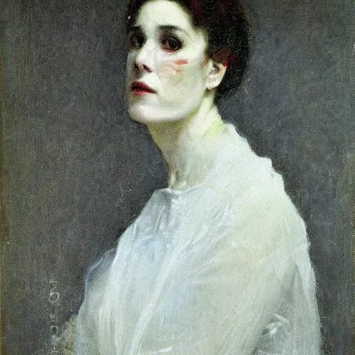 Image similar to portrait of a ghost by alfred stevens