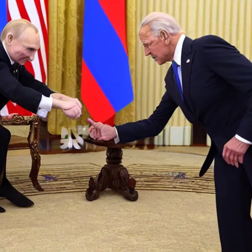 Image similar to Joe Biden shaking Putin's Hand