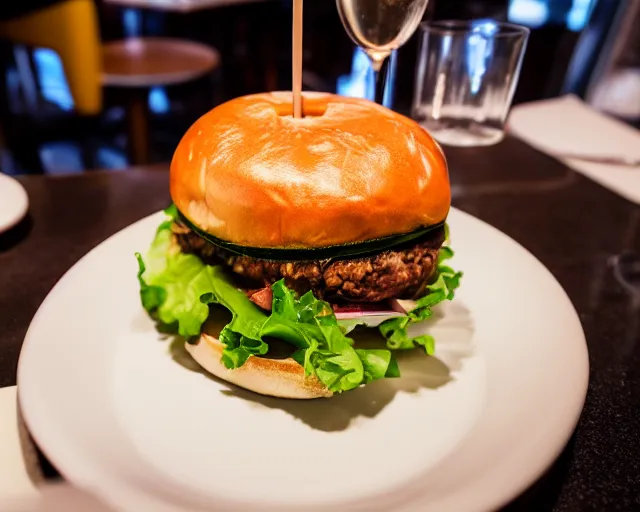 Prompt: 8 5 mm food photography of a large raw brain burger at a restaurant. highly detailed 8 k. intricate. lifelike. soft diffused light. nikon d 8 5 0.