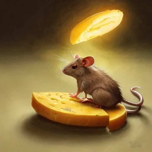 Prompt: a rat eating cheese , D&D, fantasy, intricate, cinematic lighting, highly detailed, digital painting, artstation, concept art, smooth, sharp focus, illustration, art by Artgerm and Greg Rutkowski and Alphonse Mucha