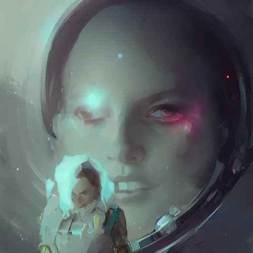 Image similar to space witch, greg rutkowski, concept art, portrait