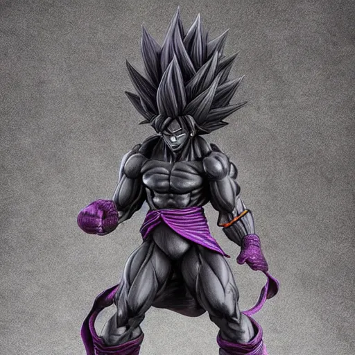 Image similar to black goku, highly detailed, ultra highly detailed