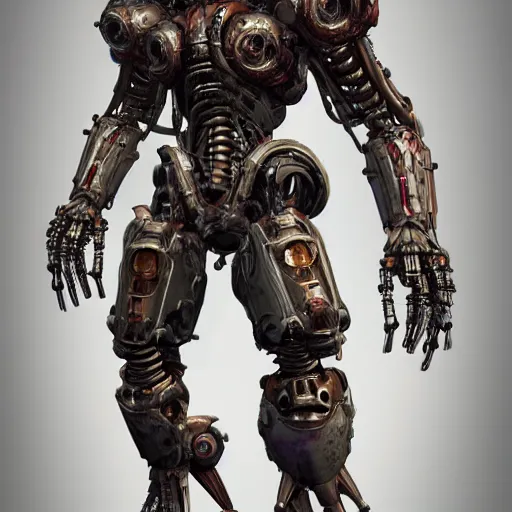 Prompt: a biomechanical knight, half machine half human, biopunk, DOOM inspired, realistic octane render, high detail