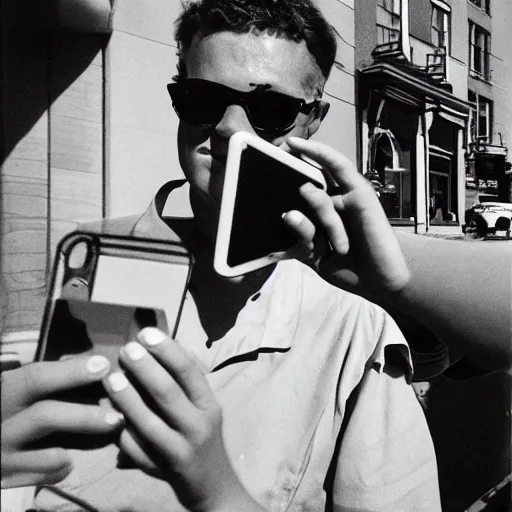 Image similar to selfie with iphone by vivian maier