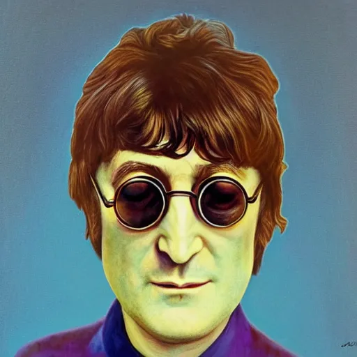 Prompt: john lennon in an insect, art