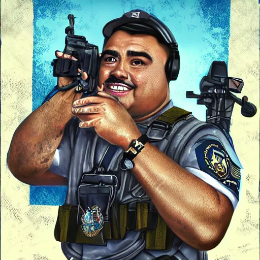 Prompt: Gabriel Iglesias as a navy SEAL, high resolution fantasy concept art, intricate details, realistic, soft lighting