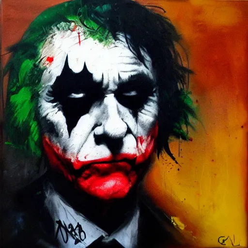 Image similar to joker, paint by Guy Denning