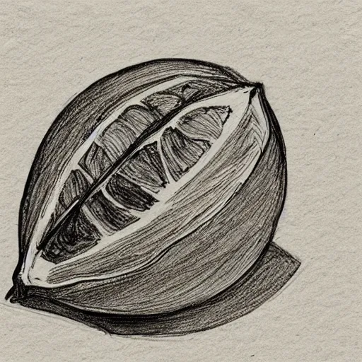 Image similar to professional liner sketch of a lemon