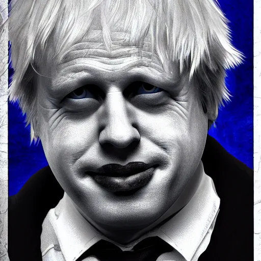 Image similar to boris johnson as harley quinn digital art
