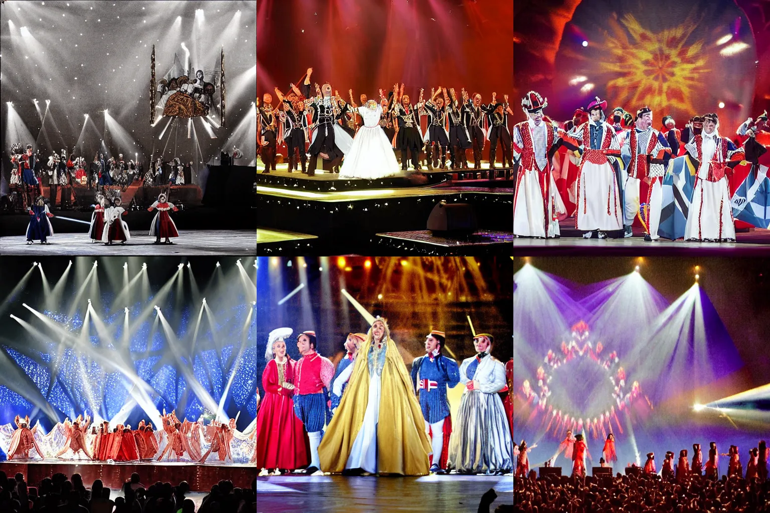 Prompt: A 1782 Eurovision stage performance by Malta, award winning photograph, telephoto lens