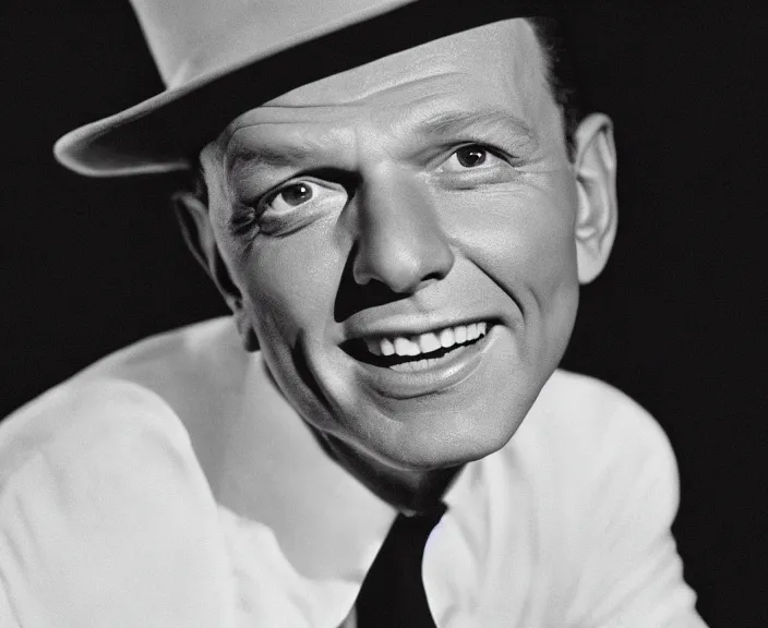 Prompt: 4 k hd, high detail photograph of frank sinatra, shot with sigma f / 4. 2, 2 5 0 mm sharp lens, wide shot, consistent, volumetric lighting, high level texture render