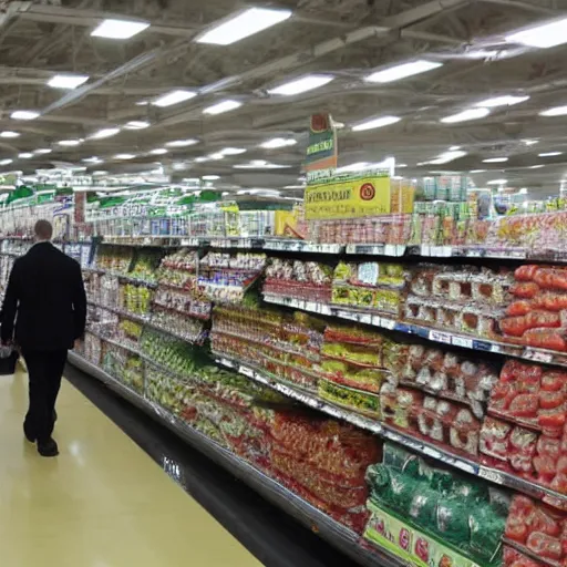 Image similar to Vladimir Putin Super Market, 8k, journalistic photo