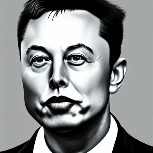 Image similar to digital art of elon musk with tusks photorealistic photoshop