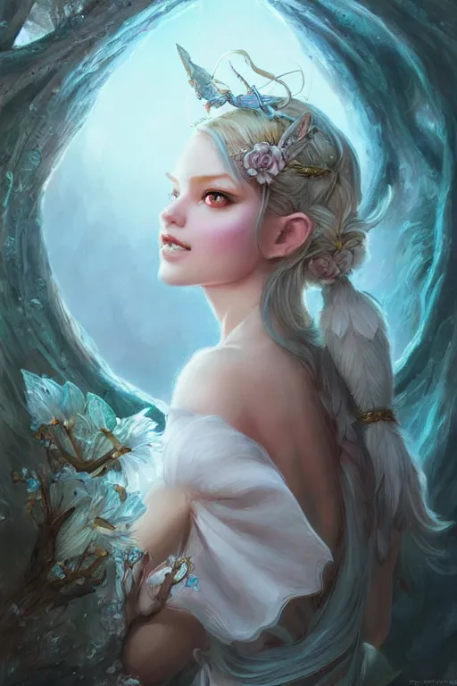 Image similar to fairy princess, highly detailed, d & d, fantasy, highly detailed, digital painting, trending on artstation, concept art, sharp focus, illustration, art by artgerm and greg rutkowski and fuji choko and viktoria gavrilenko and hoang lap