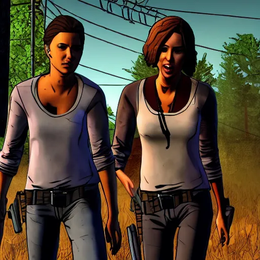 Image similar to jessica alba walking dead telltale, 4 k full hd,