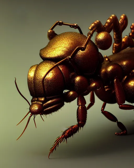 Image similar to dichroic ant lion, (((artstation, concept art, smooth, sharp focus, artgerm, Tomasz Alen Kopera, Peter Mohrbacher, donato giancola, Joseph Christian Leyendecker, WLOP, Boris Vallejo))), octane render, unreal engine, 3d render, , octane render, nvidia raytracing demo, grainy, muted