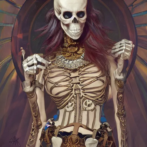 Prompt: a skeleton with big googly eyes, wearing designer clothes, dancing at a techno rave, historical, intricate, highly detailed, dynamic lighting, digital art, digital painting, artstation, wlop, sharp focus, illustration, art by artgerm and greg rutkowski and alphonse mucha