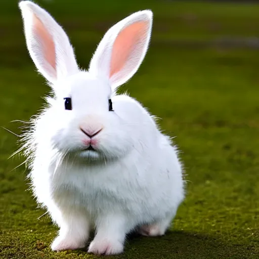 Prompt: white dwarf rabbit, photograph, sharp focus