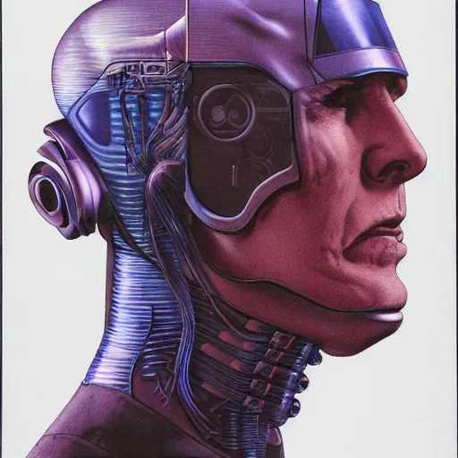 Image similar to frontal portrait of a cyberpunk gang, by wayne barlowe