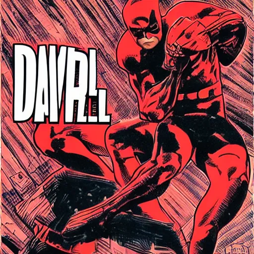 Image similar to detailed daredevil, comic book cover