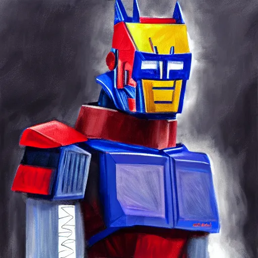 Image similar to Optimus prime as a human male, 4k, self portrait