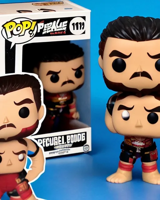 Image similar to Wrestler Funko Pop. Photographic, photography