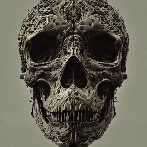 Image similar to portrait_of_a_melting_skull._intricate_abstract._intricate_artwork._by_Tooth_Wu_wlop_beeple_dan_mumford._octane_render_trending_on_artstat