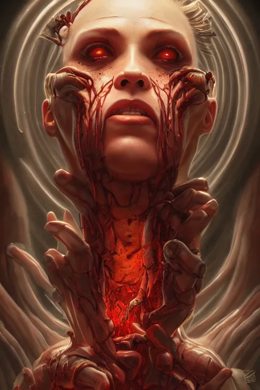 Prompt: beautiful cinematic horror poster, hybrid from Doom and art direction by Drew Struzan ;by artgerm; wayne reynolds art station; cinematic quality character render; low angle; ultra high quality model; production quality cinema model;