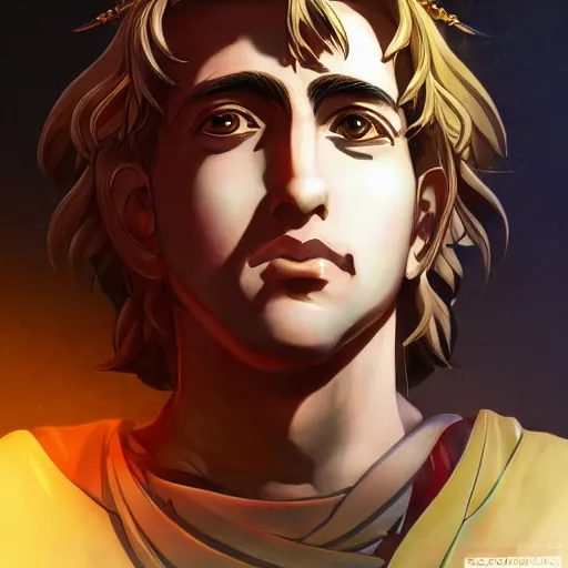 Prompt: portrait of alexander the great as a jazz musician, anime fantasy illustration by tomoyuki yamasaki, kyoto studio, madhouse, ufotable, square enix, cinematic lighting, trending on artstation