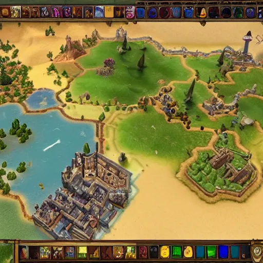 Image similar to dungeon map in the style of civilization vi