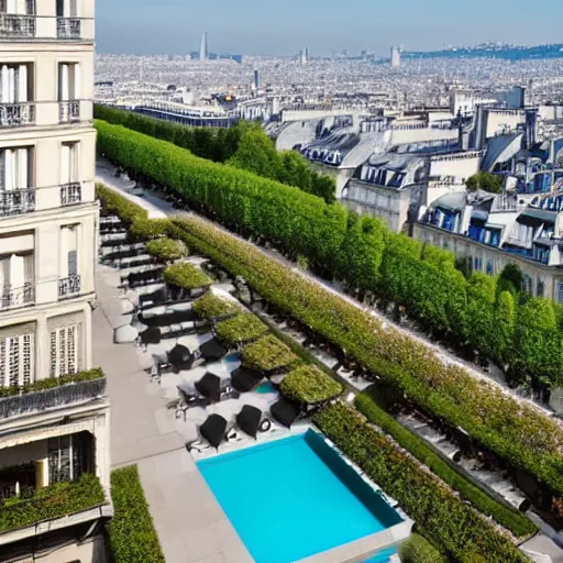 Prompt: shangri - la paris hotel terasse view